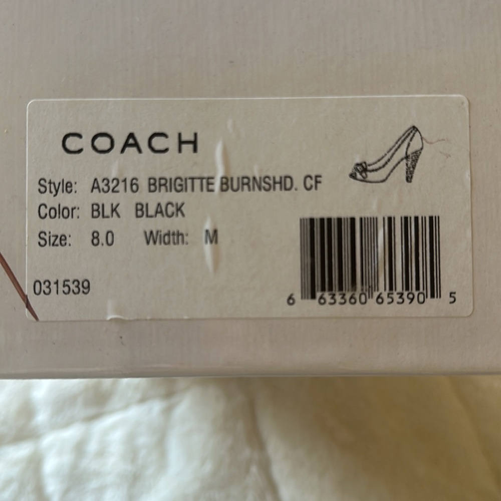 Coach Brigitte Black Leather Heels - Picture 5 of 6